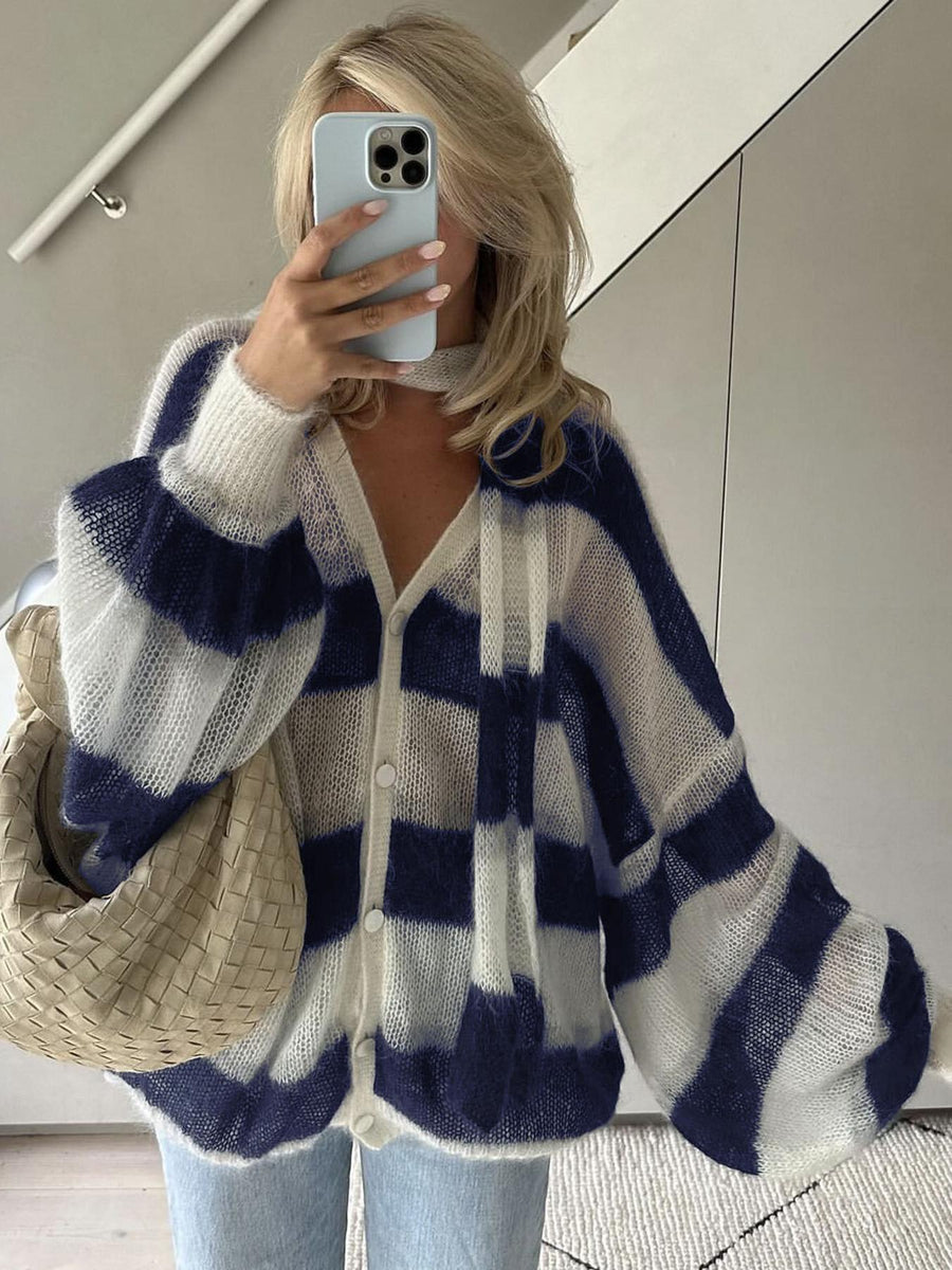 Selena | Loose Striped Cardigan
