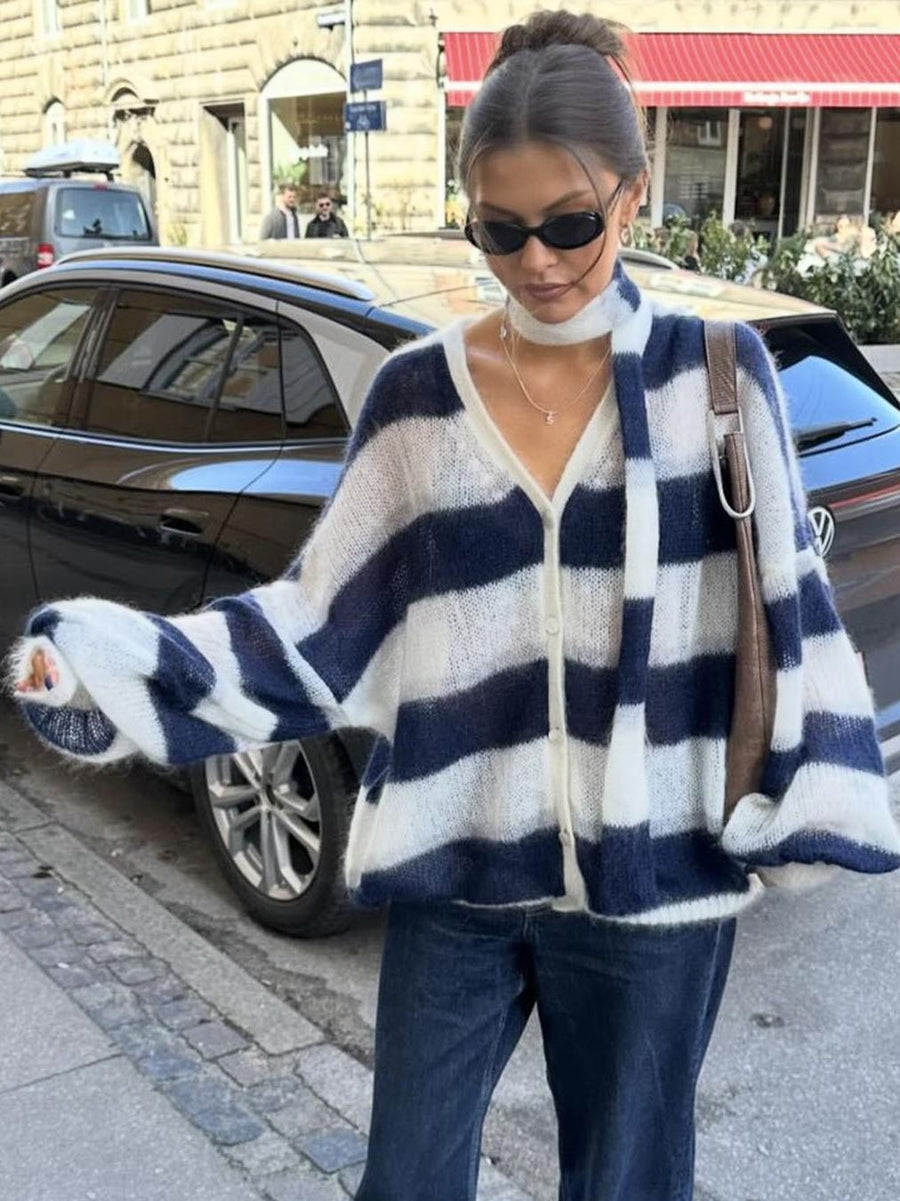 Selena | Loose Striped Cardigan