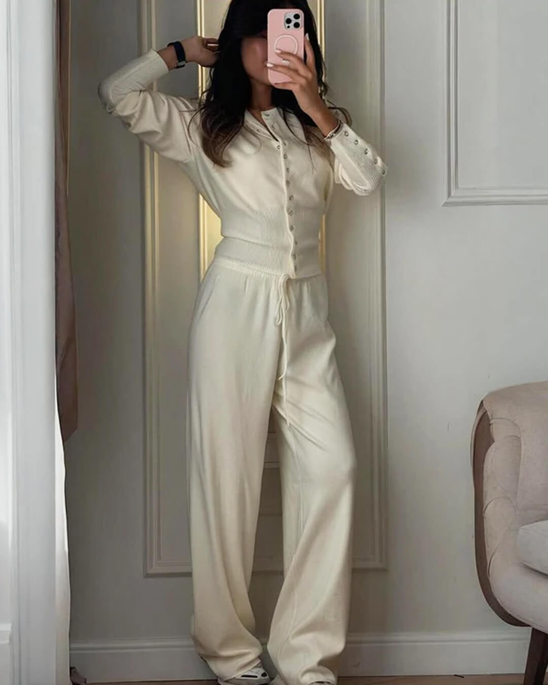 Tess Knitted Cardigan and Trousers Set