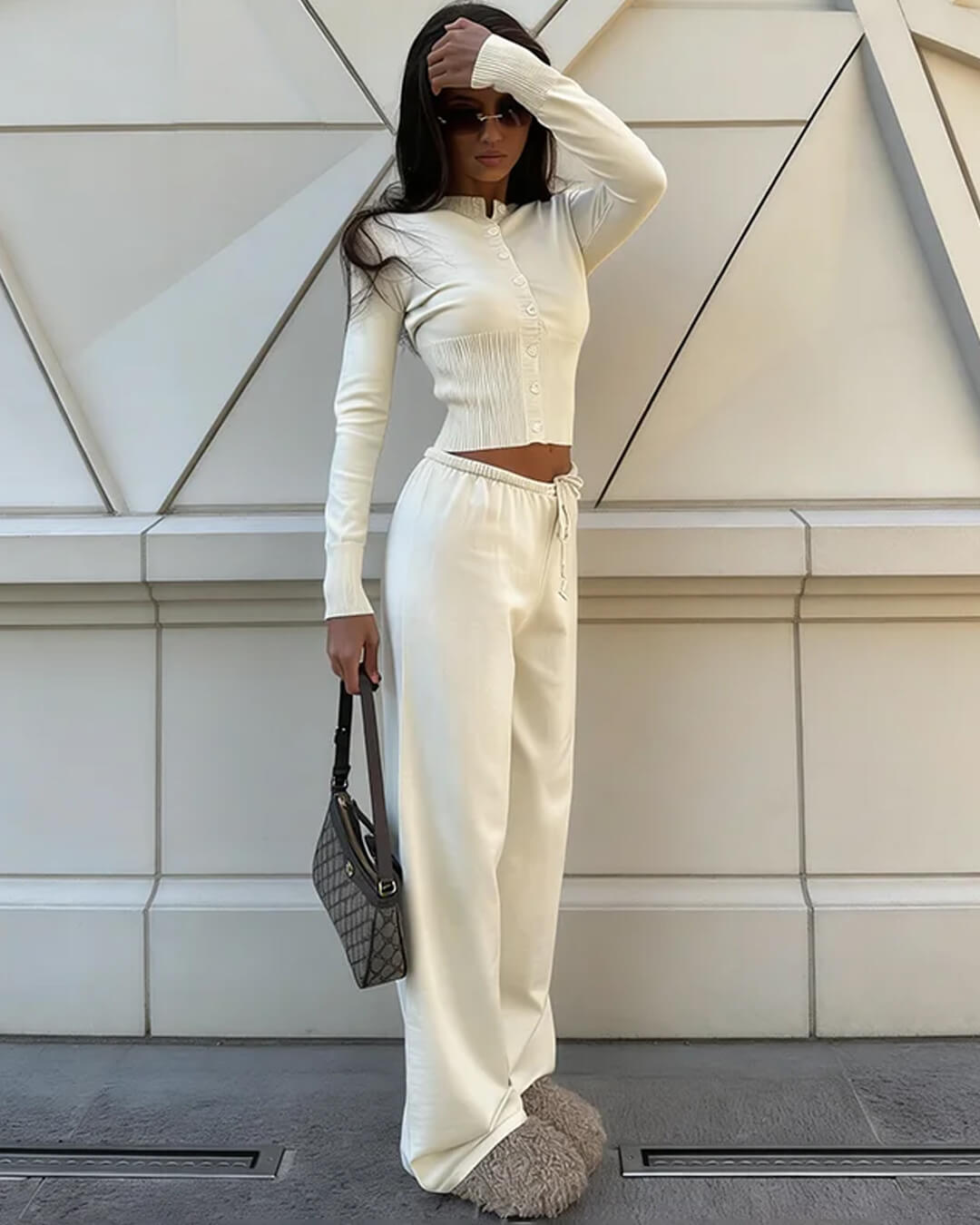 Tess Knitted Cardigan and Trousers Set