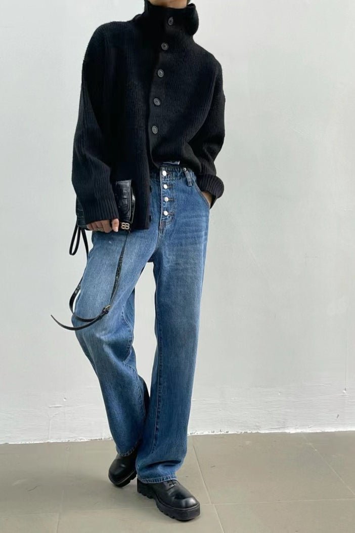 Stella | Ribbed Funnel Neck Cardigan