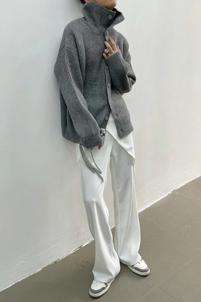 Stella | Ribbed Funnel Neck Cardigan