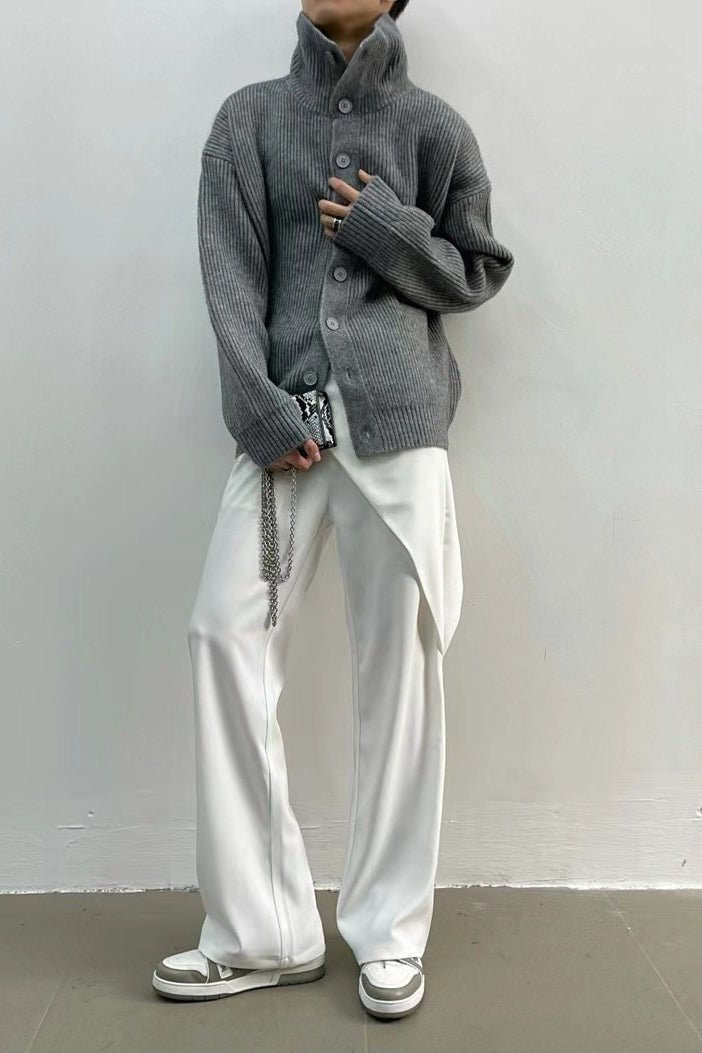 Stella | Ribbed Funnel Neck Cardigan