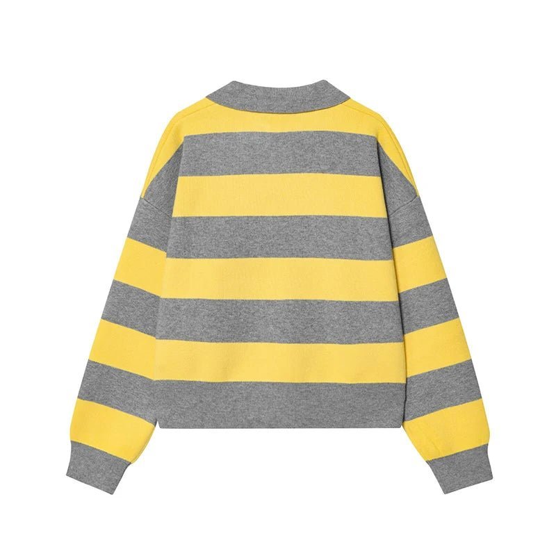 Megan | Striped Polo Neck Sweater
