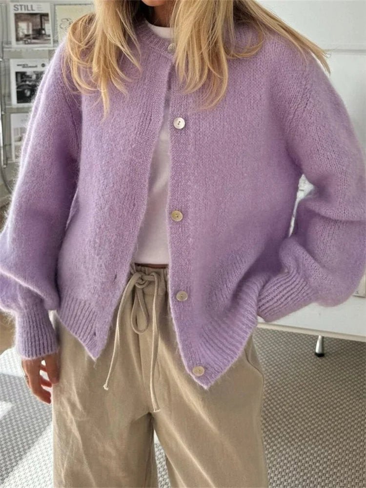 Alexa | Fuzzy Knit Cardigan