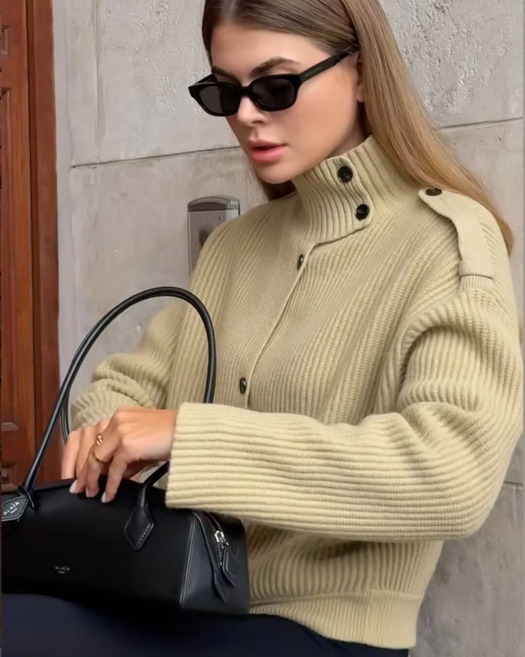 Aimee | Stand Collar Knitted Cardigan