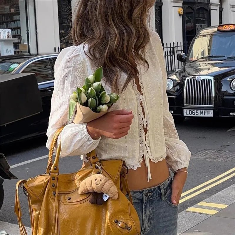 Maisy | Boho Embroidered Tie-Up Cardigan