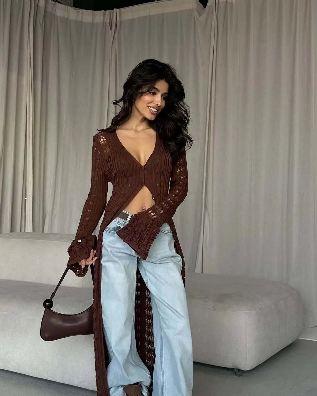 Nancy | Hollow Knitted Cardigan