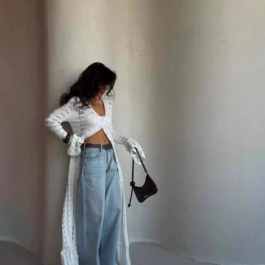 Nancy | Hollow Knitted Cardigan